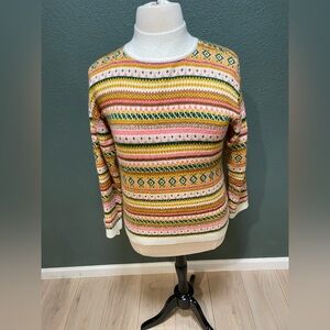 Talbots Multi Color Abstract Sweater